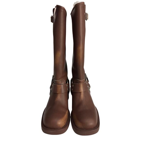 Dwarves Tall Brown Leather Riding Boots Women’s Size 8.5 - Picture 3 of 7